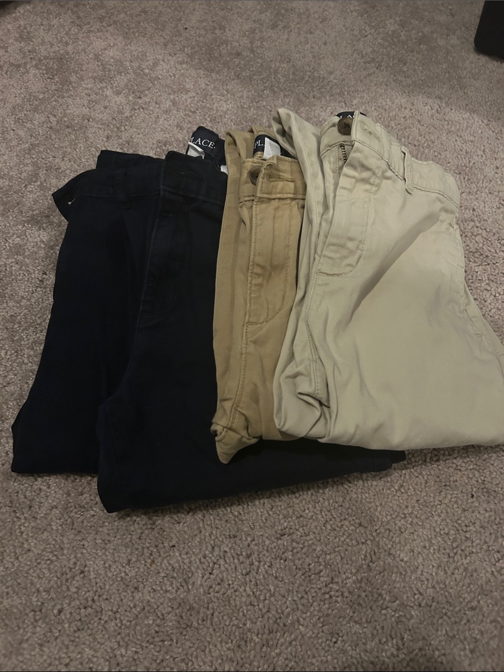 4 pairs of The Children's Place Boys' Casual Pants – 2-khaki, 2 Navy